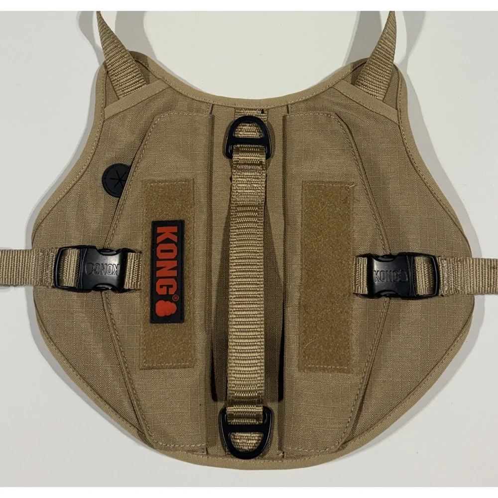 KONG Tactical Dog Harness Tan Heavy Duty Ripstop Vest with Handle- Medium no tag